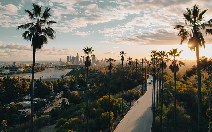 California road at sunset